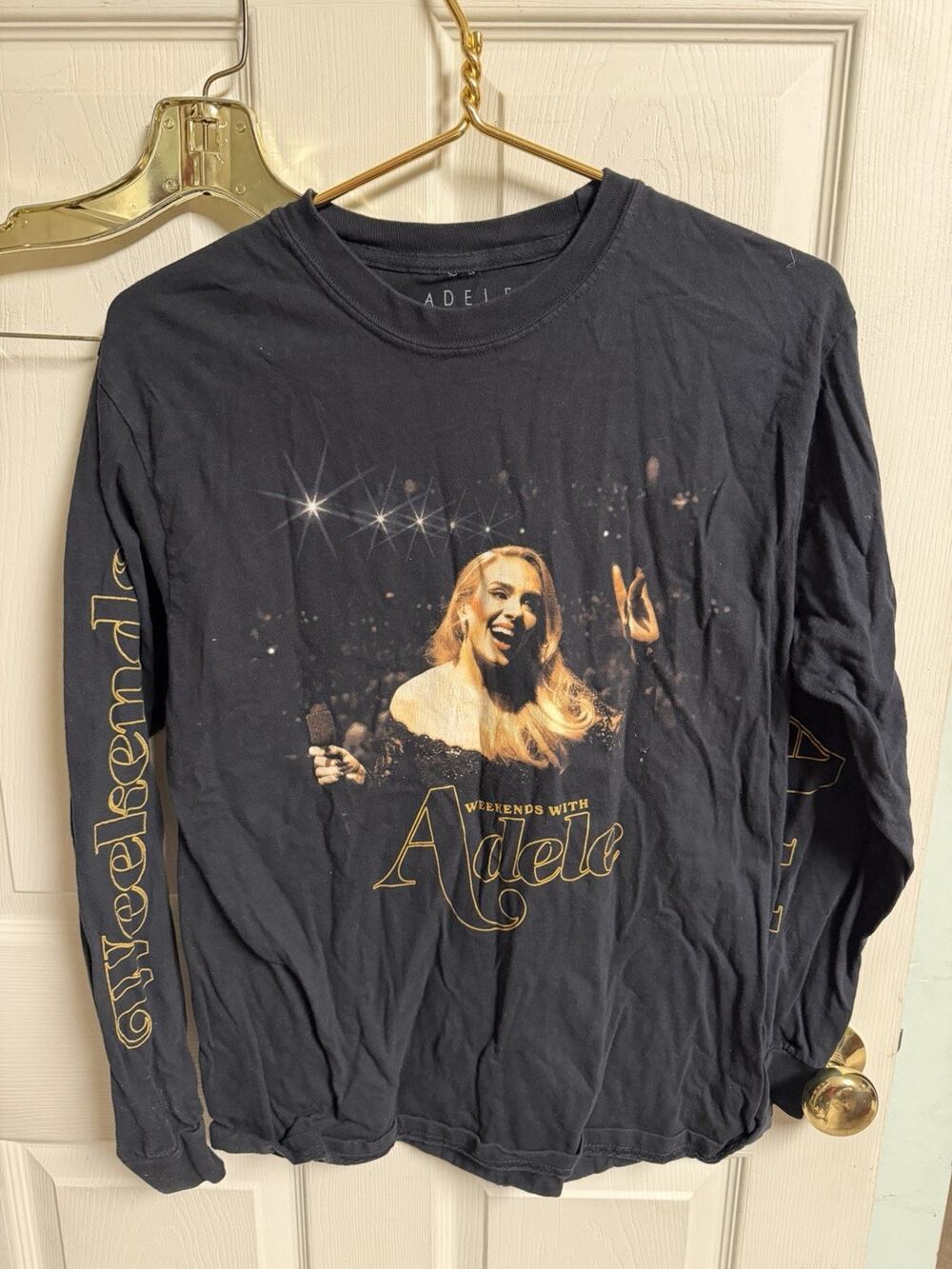 Adele Weekends With Adele Las Vegas Long Sleeve Shirt Black Medium Official 40w